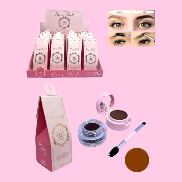 KIT DE CEJAS BROW SHELL BLOOMSHELL TONO DARK