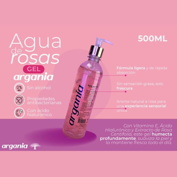 AGUA DE ROSAS EN GEL ARGANIA 500ML