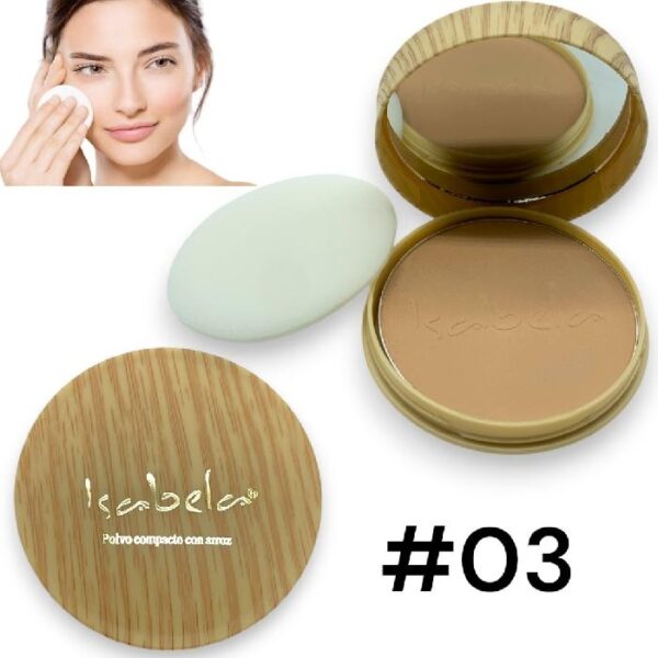 POLVO COMPACTO A BASE DE ARROZ ISABELA TONO 3