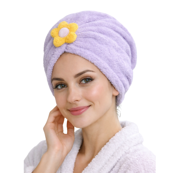 TOALLA MICROFIBRA PARA EL CABELLO FLOR