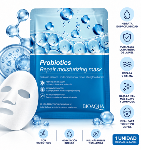 MASCARILLA DE VELO BIOAQUA PROBIOTICOS