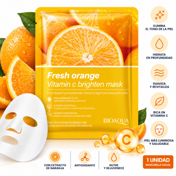 MASCARILLA DE VELO BIOAQUA VITAMINA C