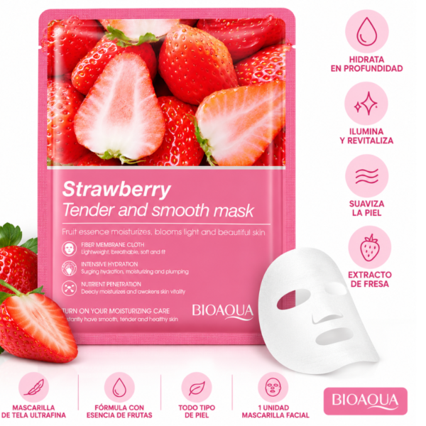 MASCARILLA DE VELO BIOAQUA FRESA